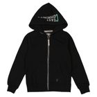 Bluza chłopięca z kapturem, rozpinana, czarna, Tom Tailor