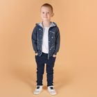Bluza chłopięca z kapturem, rozpinana, granatowa, Cool, Nicol