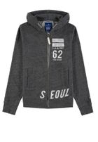 Bluza chłopięca z kapturem, rozpinana, szara melanż, Tom Tailor