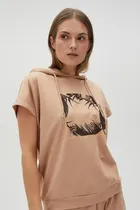 Bluza damska, brązowa, Moodo