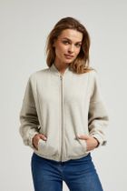 Bluza damska, rozpinana, beżowa, Moodo