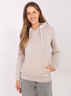 Bluza damska z kapturem, beżowa, Sublevel