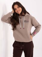 Bluza damska z kapturem, beżowa, Sublevel