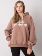 Bluza damska z kapturem, brązowa, Ex Moda