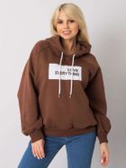 Bluza damska z kapturem, brązowa, Ex Moda