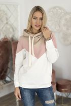 Bluza damska z kapturem, ecru, M. Hajdan