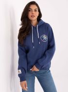 Bluza damska z kapturem, granatowa, Sublevel