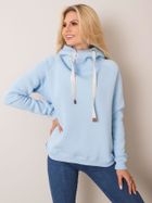 Bluza damska z kapturem, niebieska, Basic Feel Good