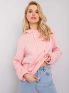 Bluza damska z kapturem, różowa, Ex Moda