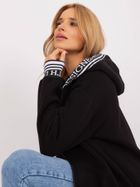 Bluza damska z kapturem, rozpinana, czarna, Relevance