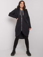 Bluza damska z kapturem, rozpinana, czarna, Relevance