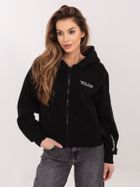 Bluza damska z kapturem, rozpinana, czarna, Sublevel