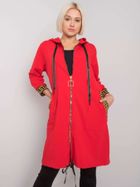 Bluza damska z kapturem, rozpinana, czerwona, Relevance