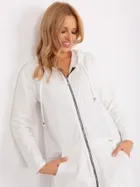 Bluza damska z kapturem, rozpinana, ecru, Relevance