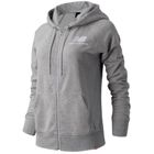Bluza damska z kapturem, rozpinana, szara, New Balance Hoodie