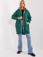 Bluza damska z kapturem, rozpinana, zielona, Relevance