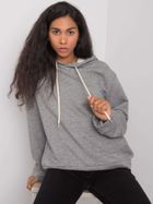 Bluza damska z kapturem, szara, Ex Moda