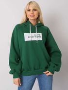 Bluza damska z kapturem, zielona, Ex Moda