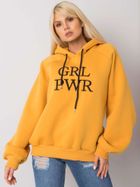 Bluza damska z kapturem, żółta, Ex Moda