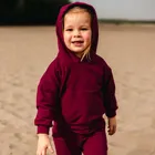 Bluza dziewczęca z kapturem, bordowa, Eevi