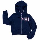 Bluza dziewczęca z kapturem, rozpinana, granatowa, Tom Tailor