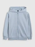 Bluza dziewczęca z kapturem, rozpinana, niebieska, 4F