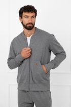 Bluza męska, rozpinana, szara, Italian Fashion