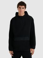 Bluza męska z kapturem, polarowa, czarna, 4F