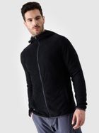 Bluza męska z kapturem, rozpinana, czarna, 4F