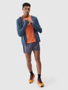 Bluza męska z kapturem, rozpinana, niebieska, 4F