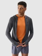 Bluza męska z kapturem, rozpinana, szara, 4F