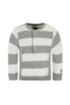 Bluzka chłopięca z długim rękawem, bawełna organiczna, biało-szara, Bellybutton