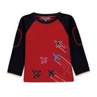 Bluzka chłopięca z długim rękawem, czerwona, Kanz