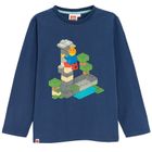 Bluzka chłopięca z długim rękawem, granatowa, LEGO