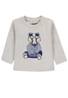 Bluzka chłopięca z długim rękawem, szara, Kanz