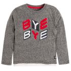 Bluzka chłopięca z długim rękawem, szara melanż, Tom Tailor