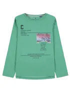 Bluzka chłopięca z długim rękawem, zielona, Tom Tailor