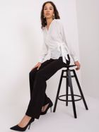 Bluzka damska z długim rękawem, biała, Factory Price