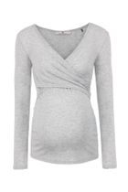 Bluzka damska z długim rękawem, ciążowa, szara, Bellybutton