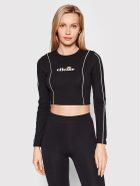 Bluzka damska z długim rękawem, crop top, czarna, Ellesse