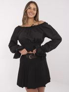 Bluzka damska z długim rękawem, czarna, Lakerta