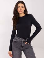 Bluzka damska z długim rękawem, czarna, Sublevel