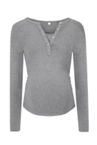 Bluzka damska z długim rękawem, do karmienia, szara, Bellybutton