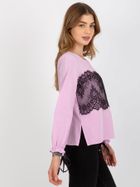 Bluzka damska z długim rękawem, fioletowa, Lakerta
