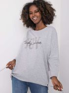 Bluzka damska z długim rękawem, oversize, szara, Relevance