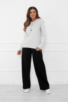 Bluzka damska z długim rękawem, szara, Italian Fashion