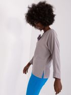 Bluzka damska z długim rękawem, szara, Lakerta