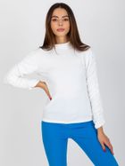 Bluzka damska z długim rękawem, welurowa, ecru, Rue Paris