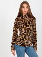 Bluzka damska z długim rękawem, welurowa, mix, Rue Paris