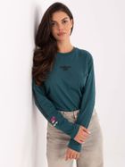 Bluzka damska z długim rękawem, zielona, Sublevel